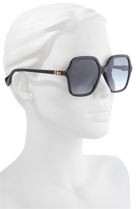 56mm square sunglasses gucci|gucci web stripe sunglasses.